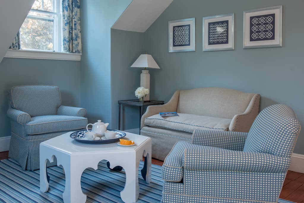 A sitting area in a private suite at our New England bed and breakfast