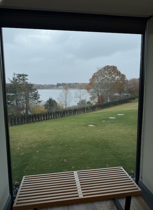 A view of the Pawtcuk River from the window at the Westerly Museum of American Impressionism 