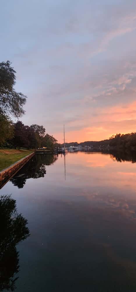 The Pawcatuck River behind our New England bed and breakfast